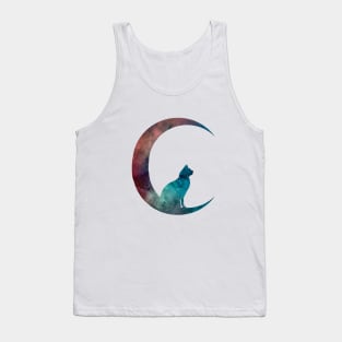 Cat Sitting On The Moon Tank Top